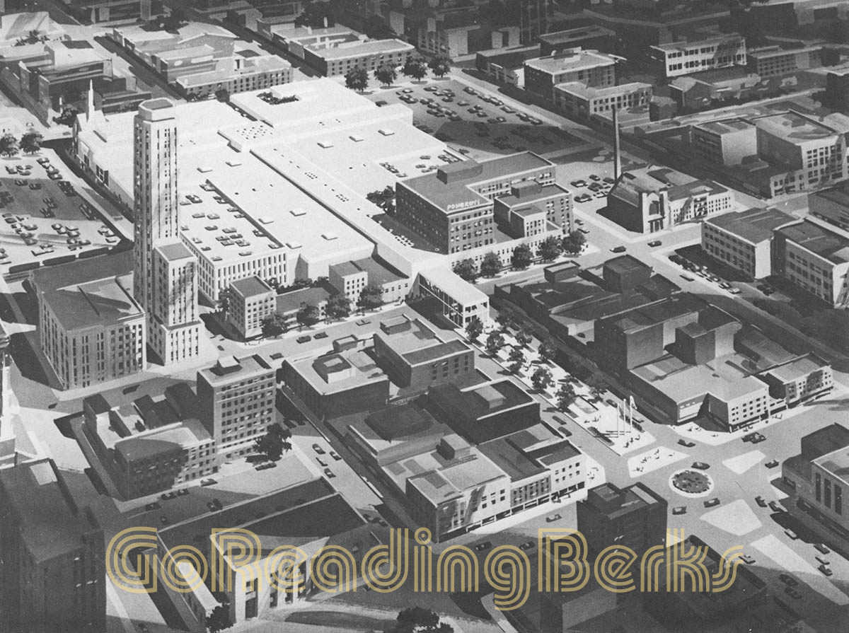 Architect's rendering of Penn Mall envisioned in the early 1970s