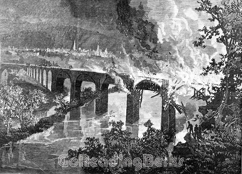 Burning Of The Lebanon Valley Railroad Bridge