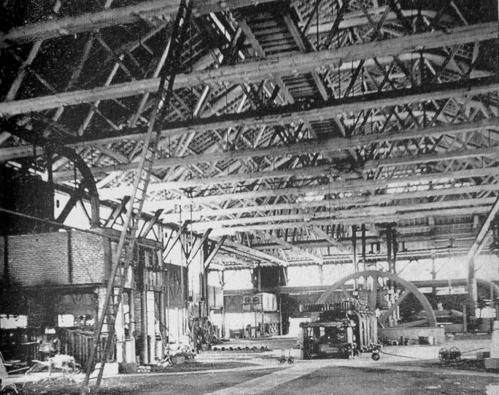 Interior view of the locomotive shops
