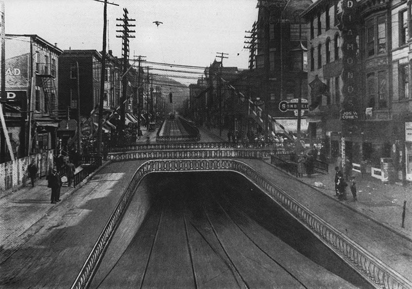 Seventh and Penn Street Railroad Crossing